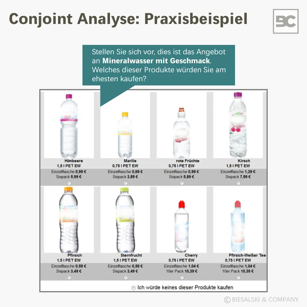 Conjoint Analyse Praxisbeispiel - Infographik