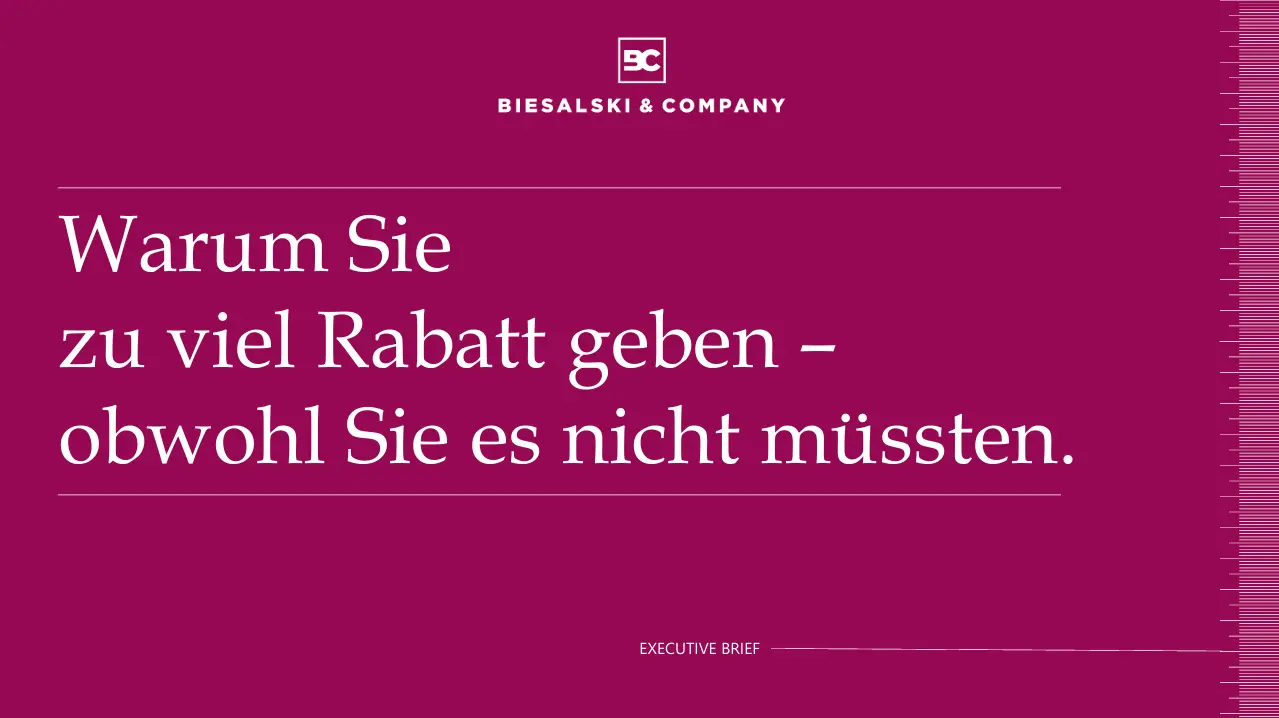 Preisdruck lösen - Titel Executive Brief